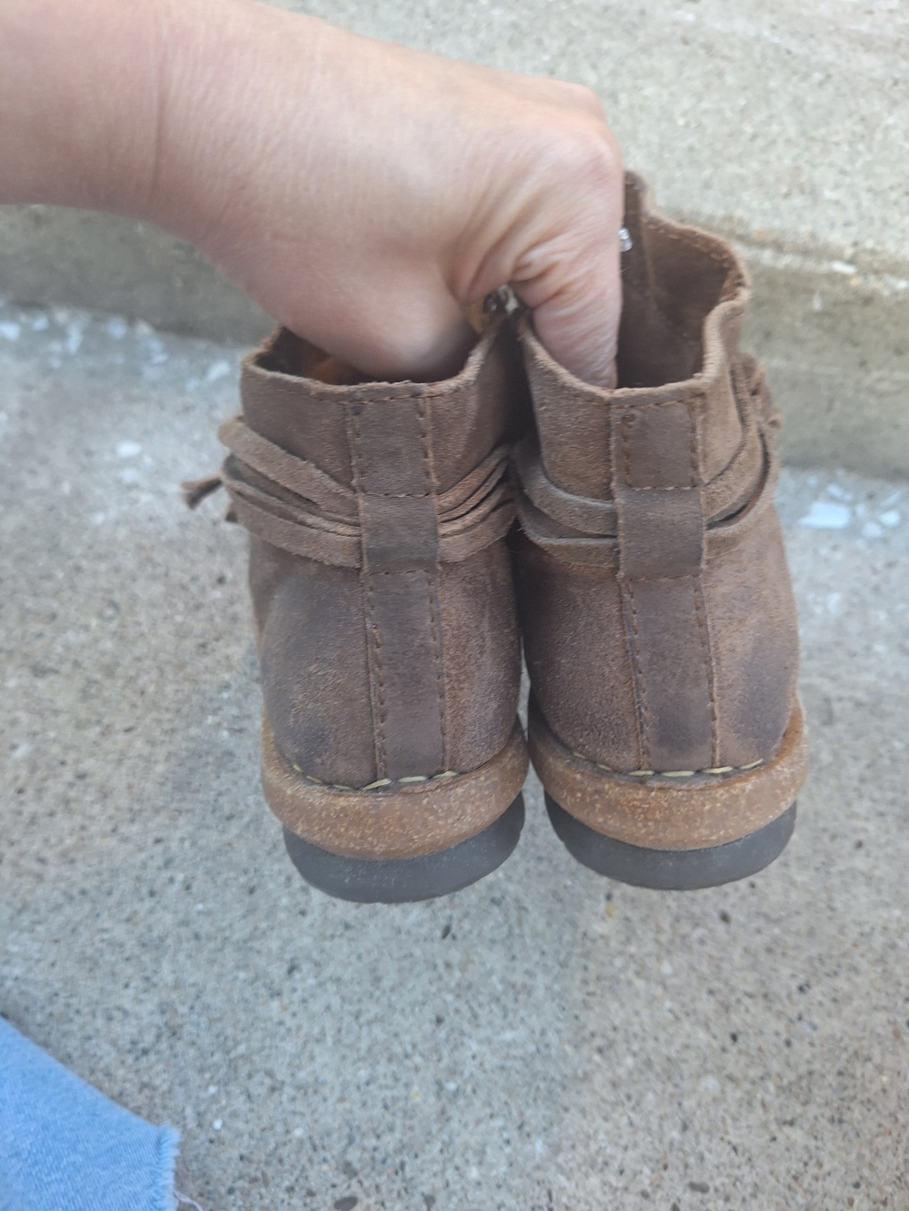 Born Brown Suede Ankle Boots Size 7.5 - Picture 3 of 8